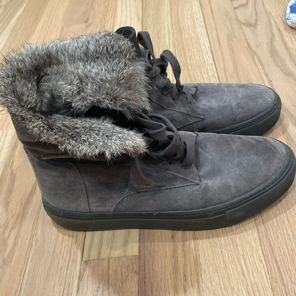 Vince Suede sneakers with real rabbit fur